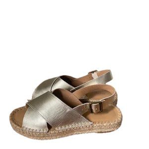Soludos  - Like New Gold Metallic Cross Front Espadrille sandals